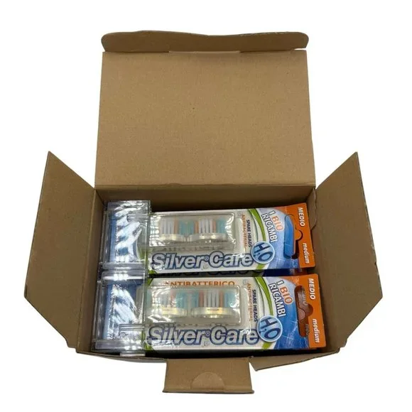 SilverCare H2O 2-Pc Toothbrush Spare Heads Medium Lot of 12 Packs